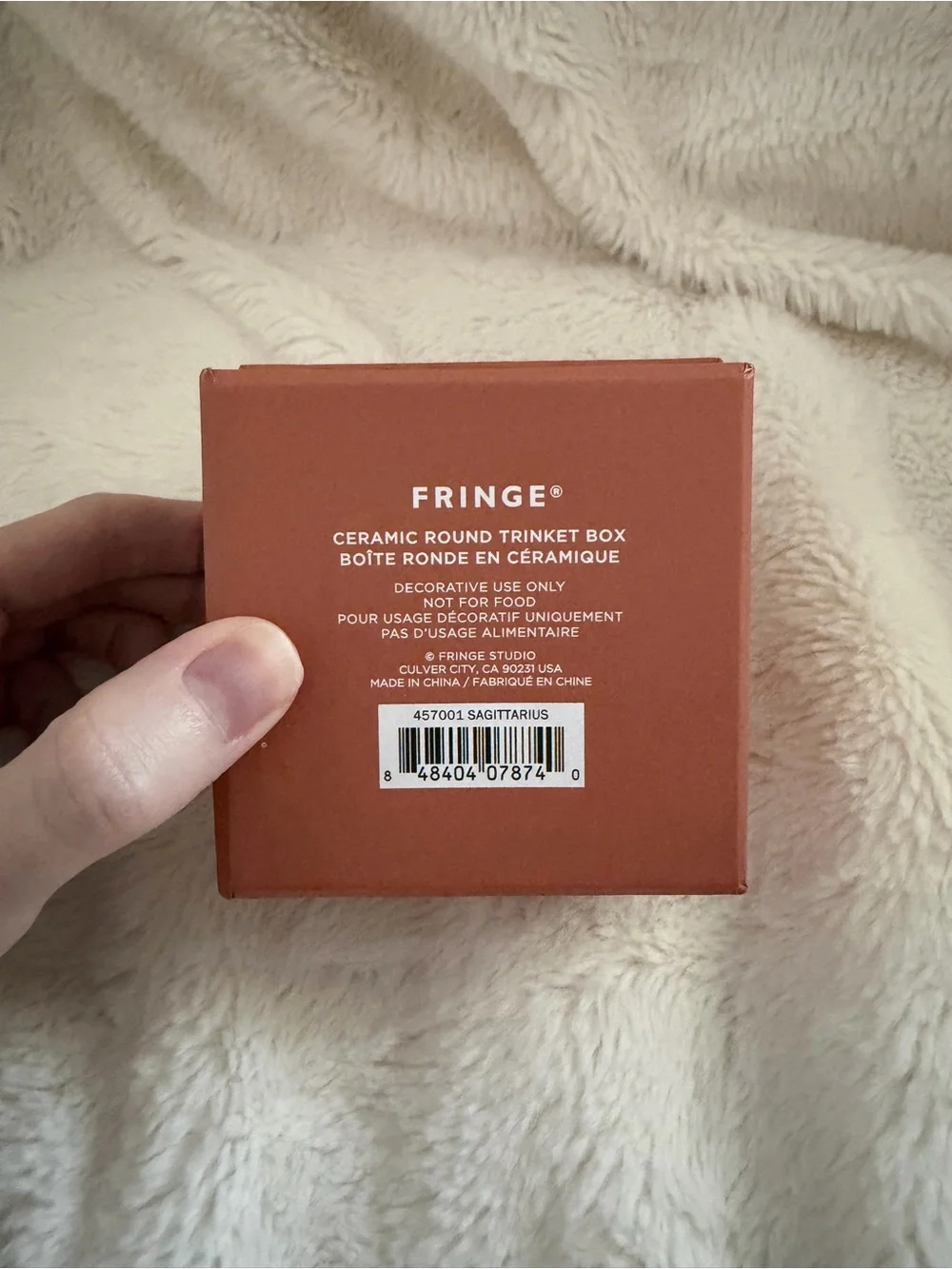 Box labeled FRINGE - Trinket Box